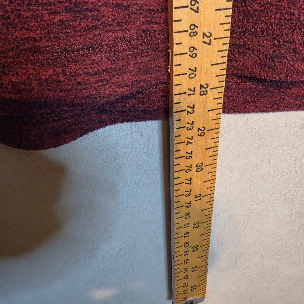 Eddie Bauer quarter-zip Fleece pullover heathered D-red olive chest pocket XL - Picture 7 of 7